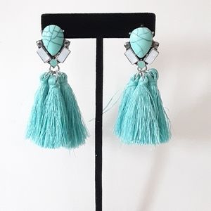 Turquoise Tassel Earrings